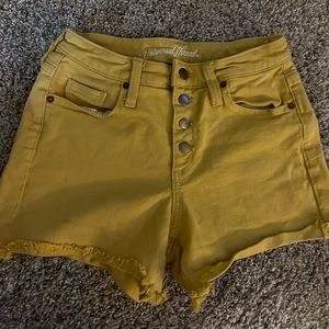 Universal Thread button fly shorts. Yellow